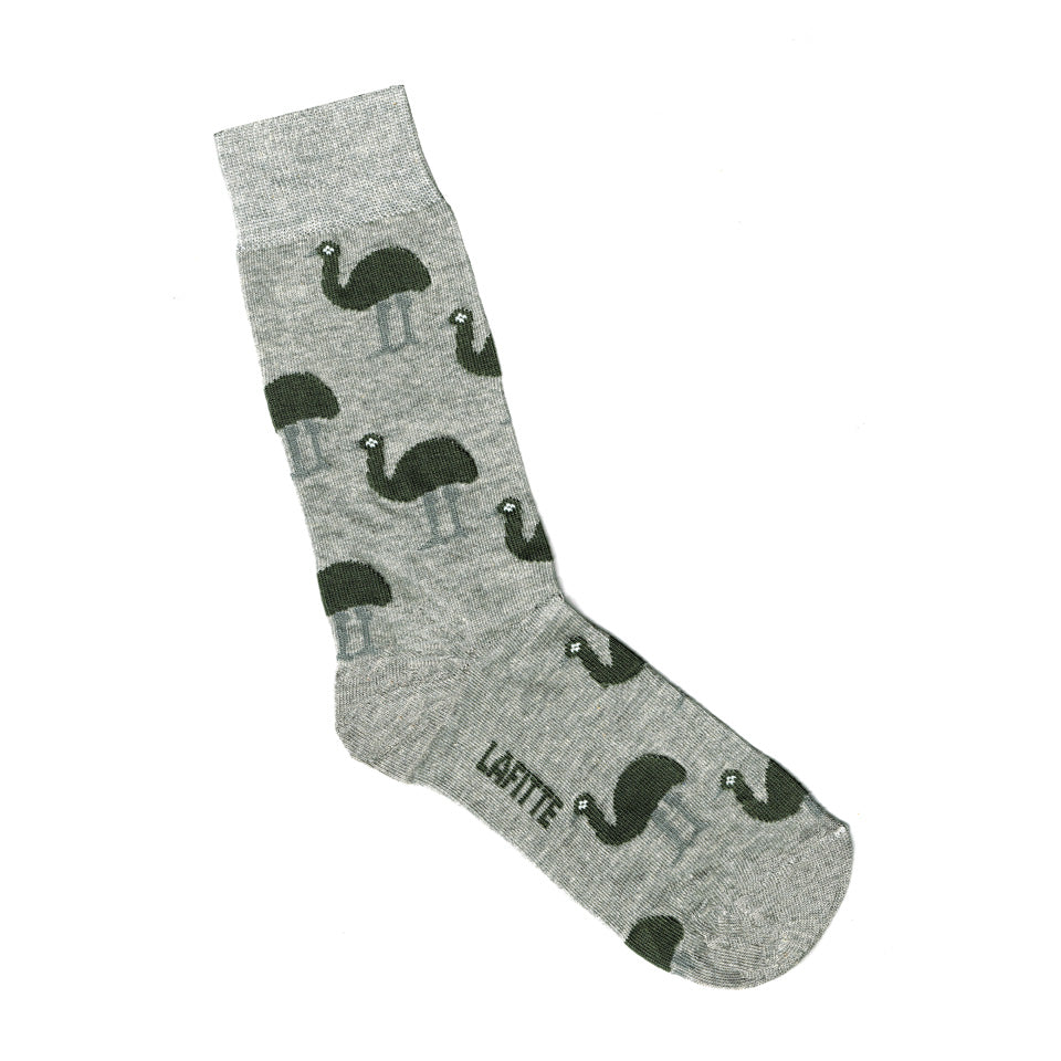 Grey Socks with Emu Pattern | Mens and Womens Socks Online | LAFITTE Australia