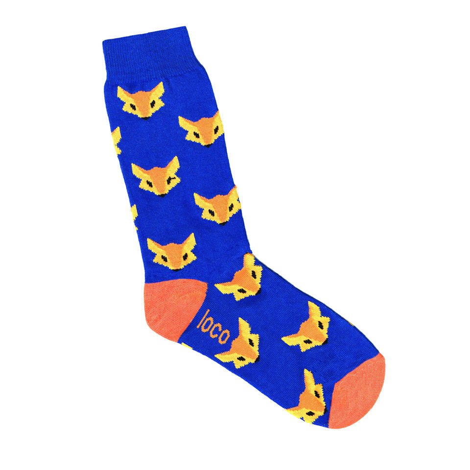 Fox Socks - Blue | Shop Mens and Womens Patterned Socks Online | LAFITTE Australia