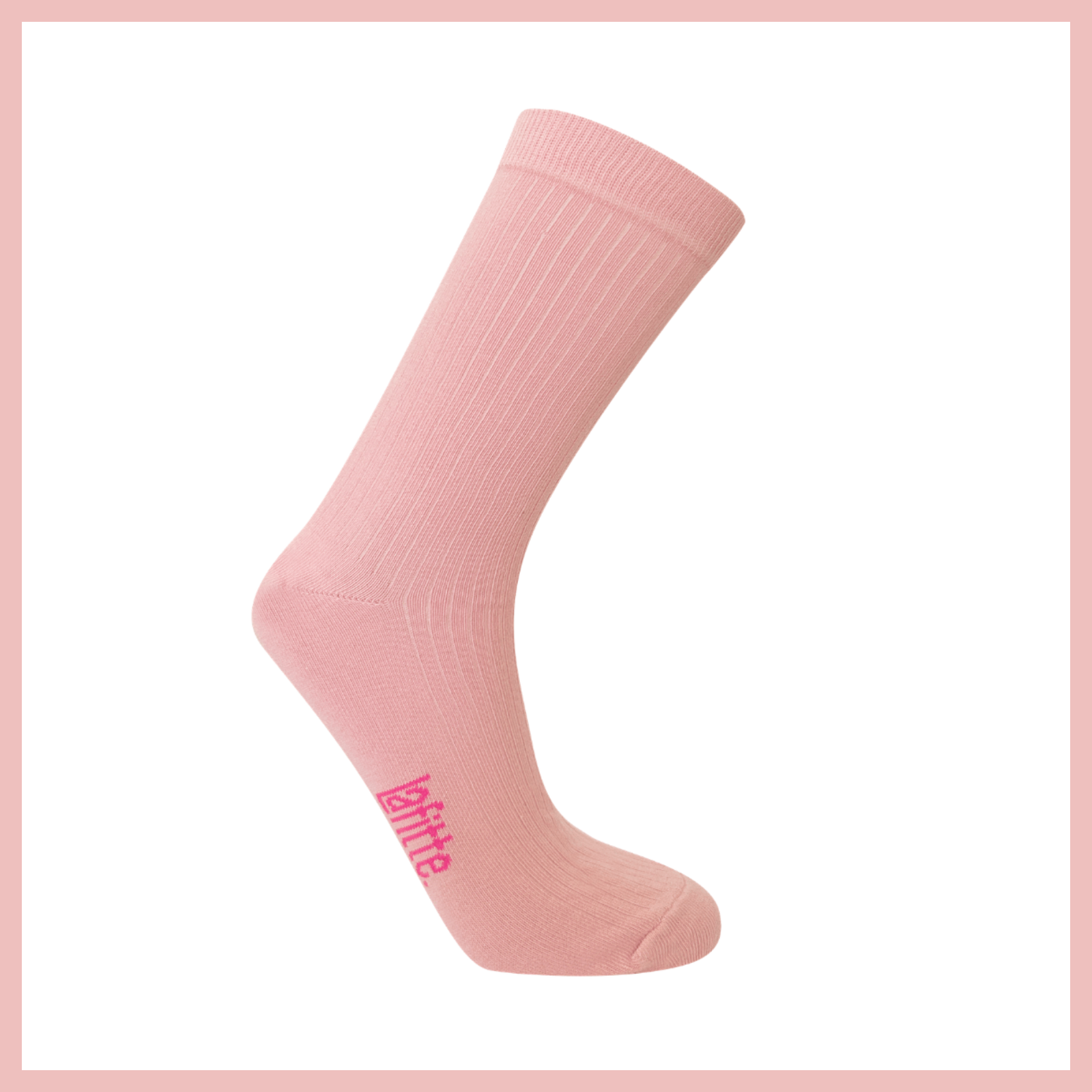 Rib Crew Socks | Cotton | AUSTRALIAN MADE | Pink