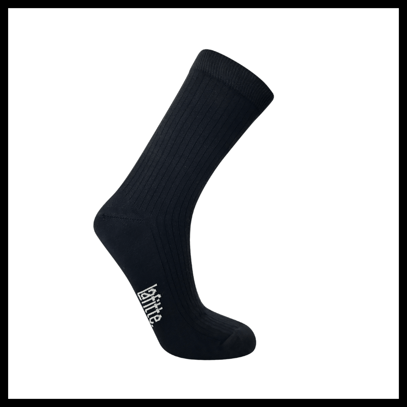 Rib Crew Socks | Cotton | AUSTRALIAN MADE | Black