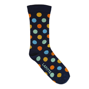Spot Navy - Organic Cotton Loose Top Sock