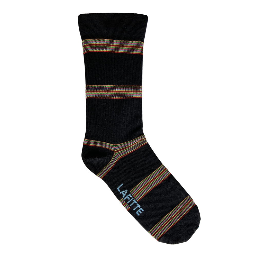 Stripe Black - Organic Cotton Loose Top Sock