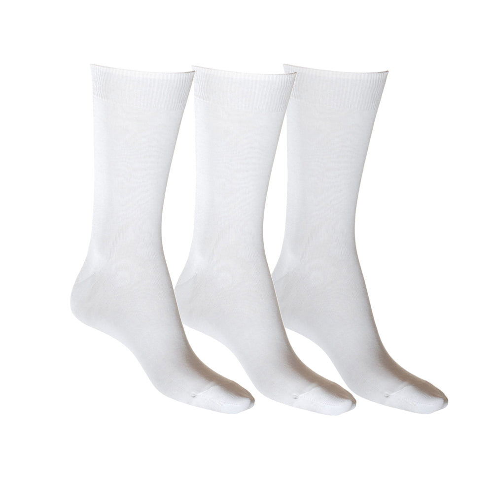 Mercerised Cotton Sock with Tough Toe™ White - 3 Pack Sale