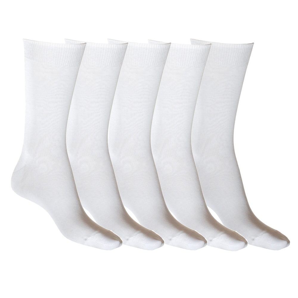 Mercerised Cotton Sock with Tough Toe™ White - 5 Pack Sale