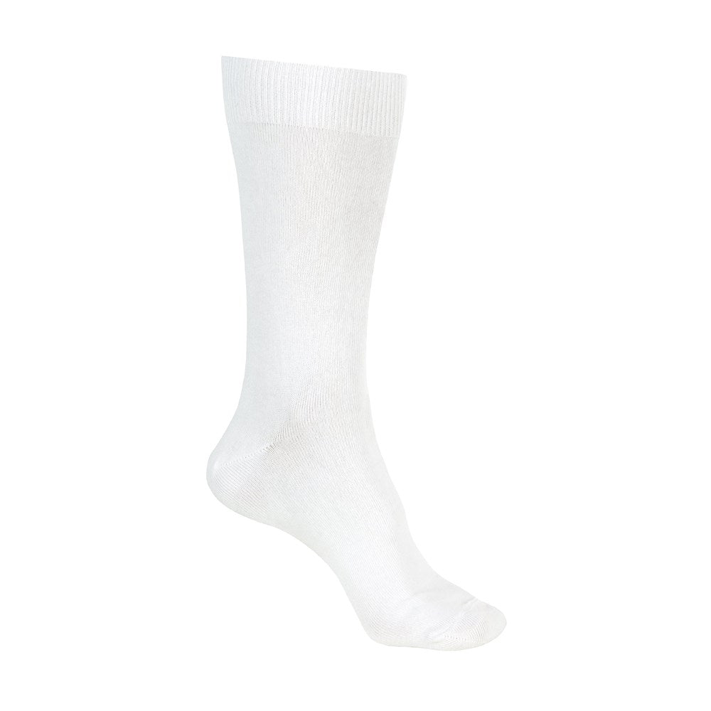 Loose Top Cotton Crew Socks with Tough Toe™ | AUSTRALIAN MADE | White