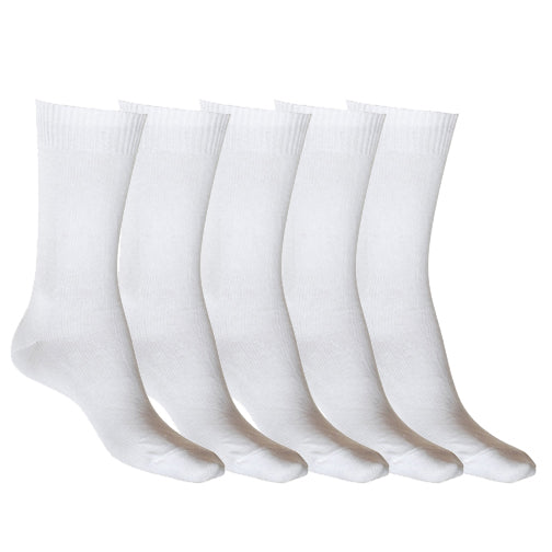 Mid-Weight Cotton Sock White - 5 Pack Sale
