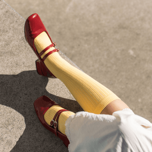 Rib Crew Socks | Cotton | AUSTRALIAN MADE | Yellow