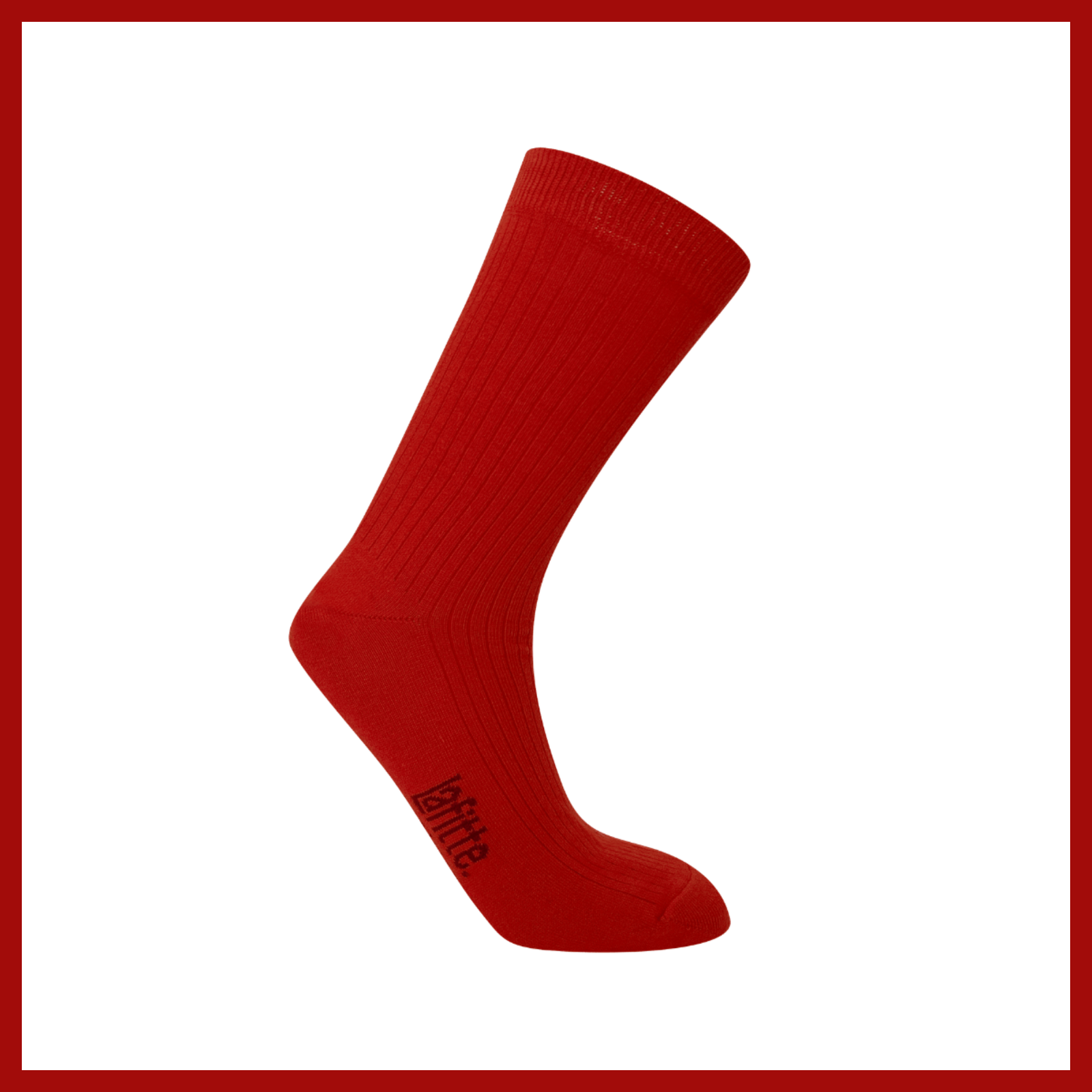 Rib Crew Socks | Cotton | AUSTRALIAN MADE | Red