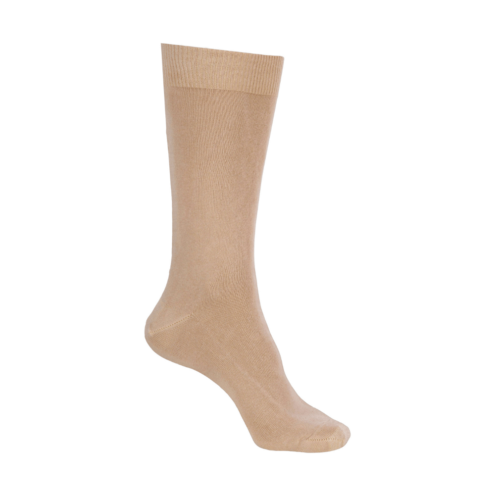 Oatmeal bamboo socks with a soft cuff reinforced toe