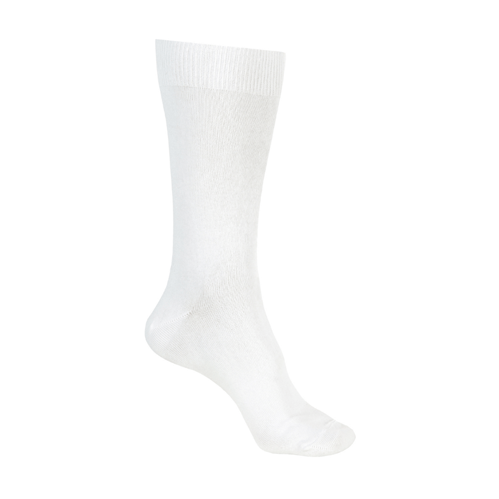 White bamboo socks with a soft cuff and reinforced toe
