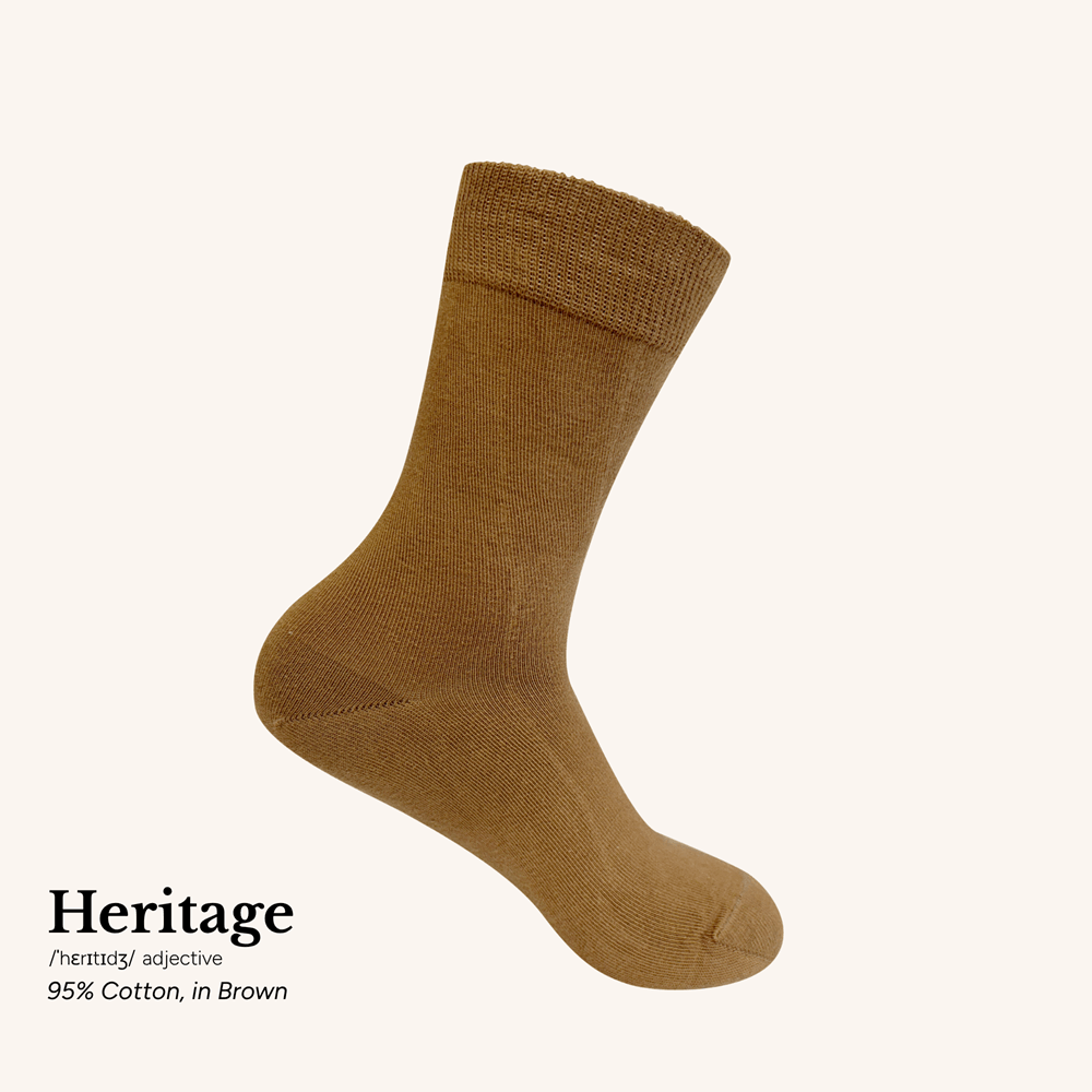 Heritage Crew Socks | Cotton | AUSTRALIAN MADE | Mocha