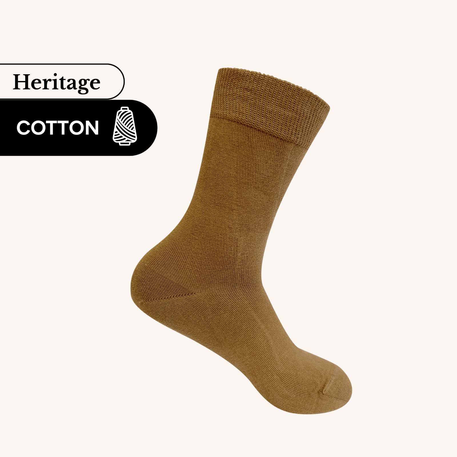 Heritage Crew Socks | Cotton | AUSTRALIAN MADE | Mocha