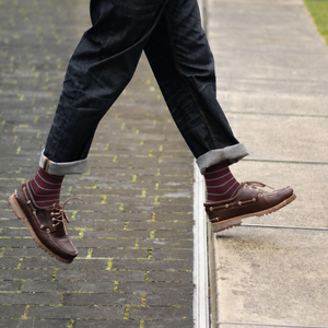 Fine Stripe Crew Socks | Cotton | AUSTRALIAN MADE