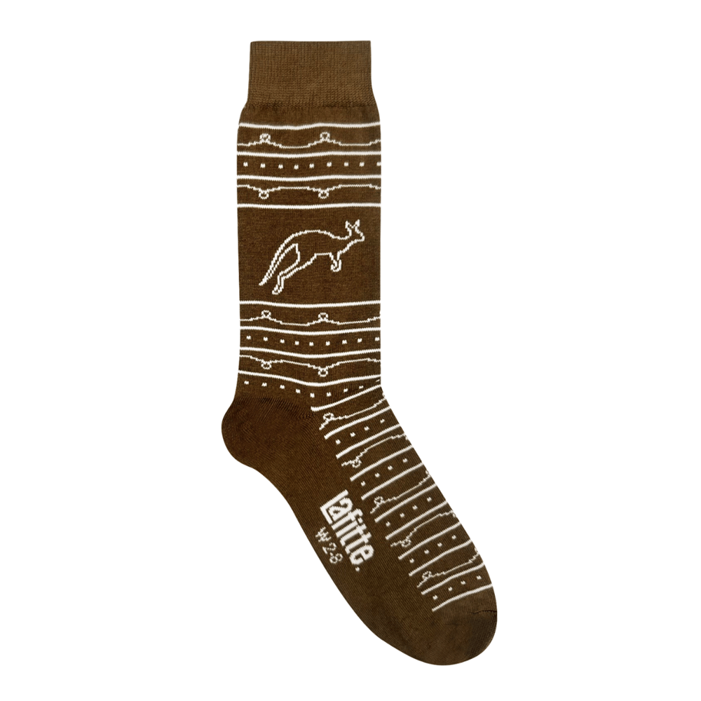 Gingerbread Kangaroo Crew Socks | Cotton | AUSTRALIAN MADE