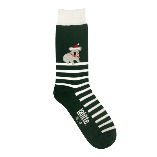 Candy Cane Koala Crew Socks | Cotton | AUSTRALIAN MADE - Lafitte