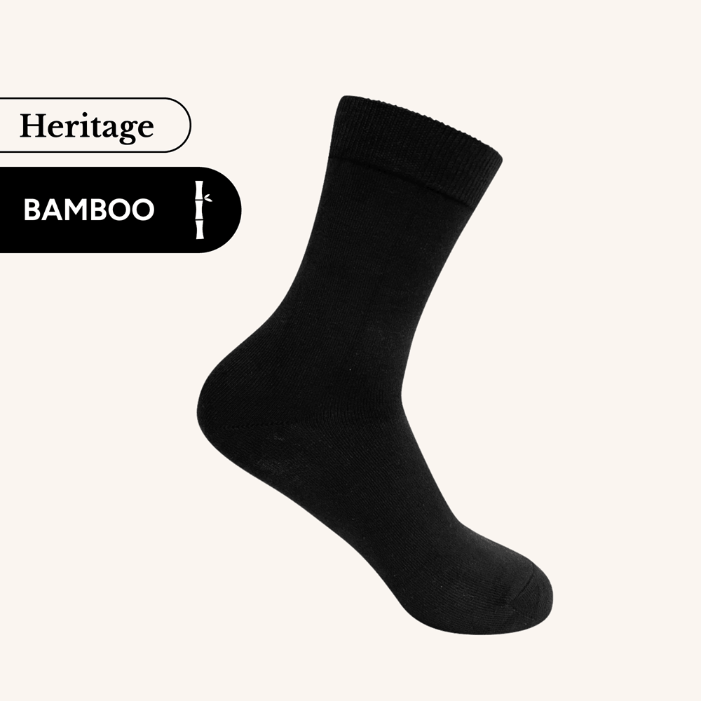 Heritage Crew Socks | Bamboo | AUSTRALIAN MADE | Black