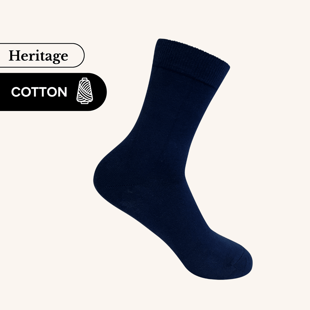 Heritage Crew Socks | Cotton | AUSTRALIAN MADE | Navy