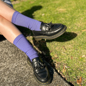 Rib Crew Socks | Cotton | AUSTRALIAN MADE | Purple