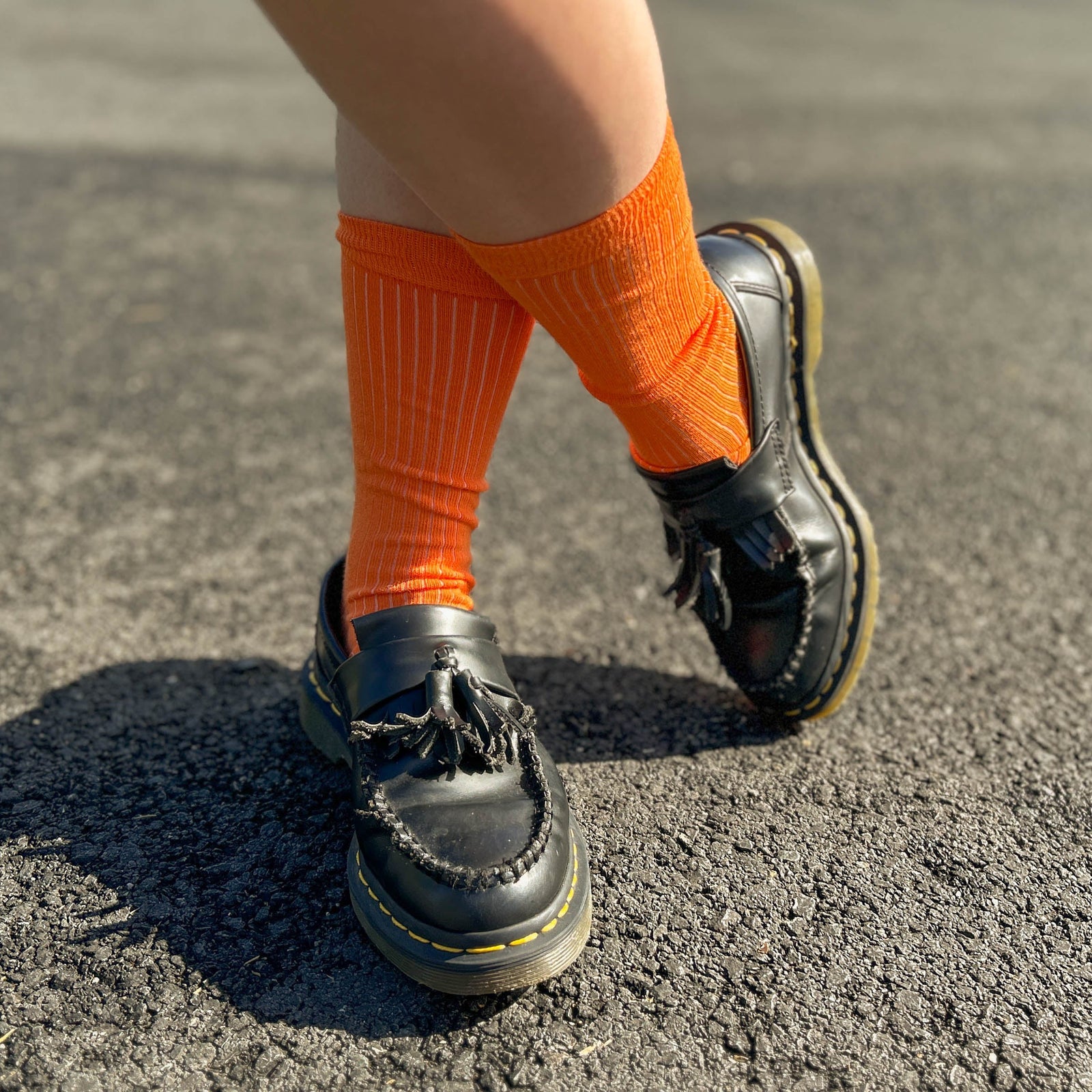 Rib Crew Socks | Cotton | AUSTRALIAN MADE | Orange