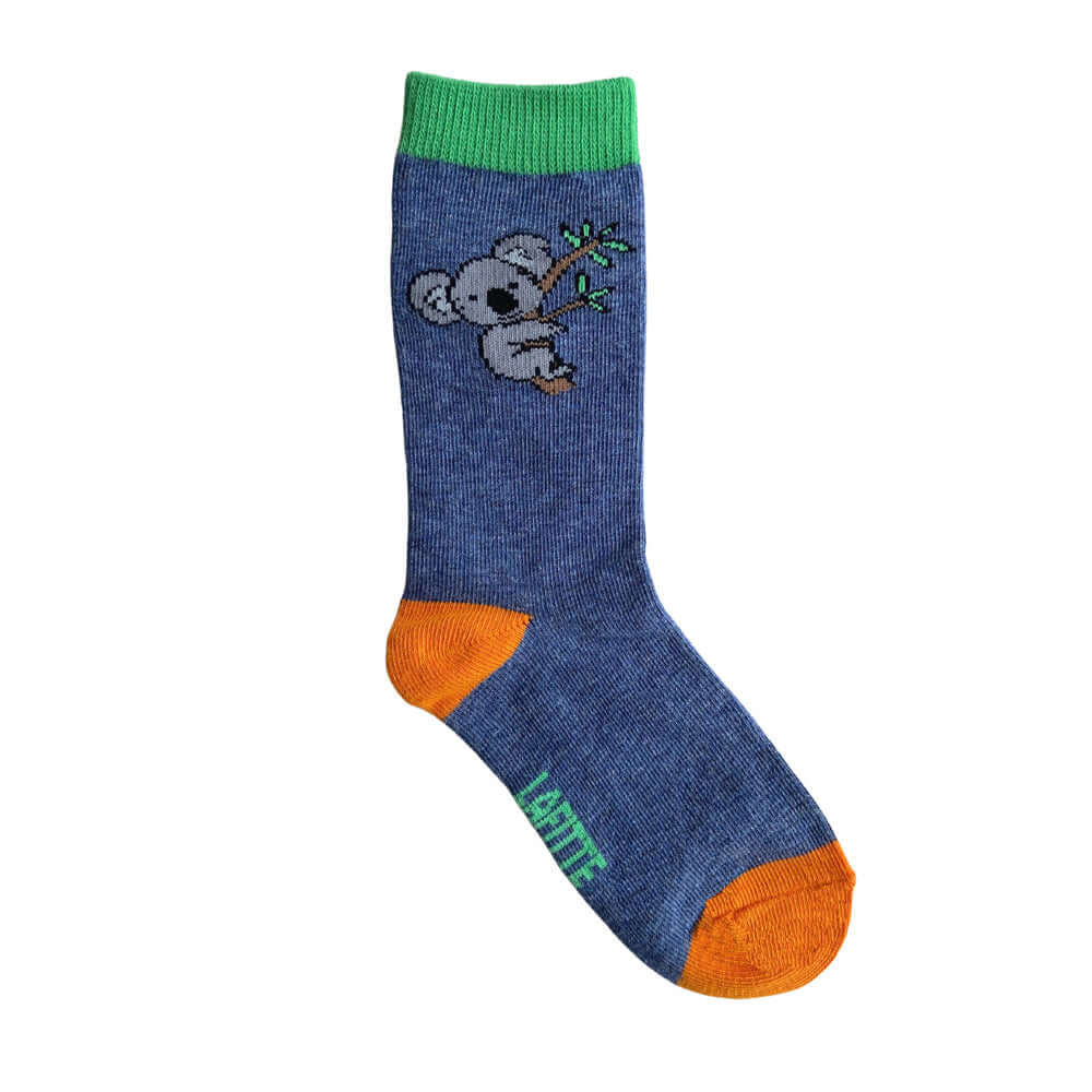 Kids Koala Crew Socks | Cotton | Marle Blue