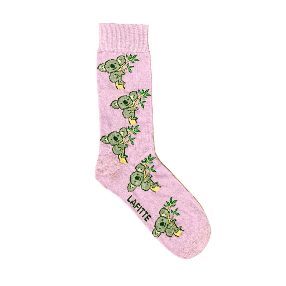 pink cotton socks with koala design
