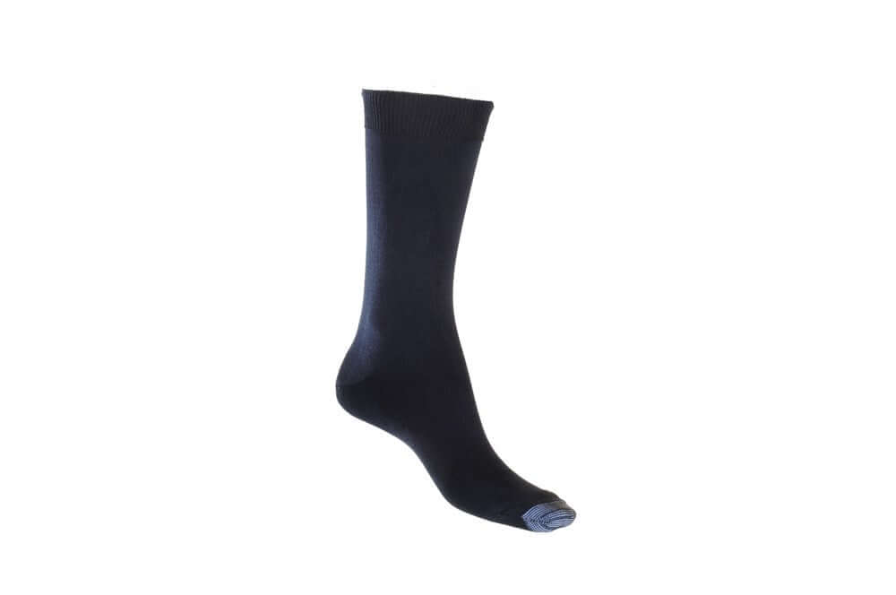 Silk Touch Cotton Crew Socks with Tough Toe | Navy