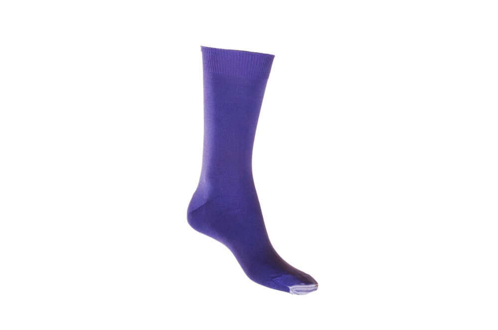 Silk Touch Cotton Crew Socks with Tough Toe | Purple