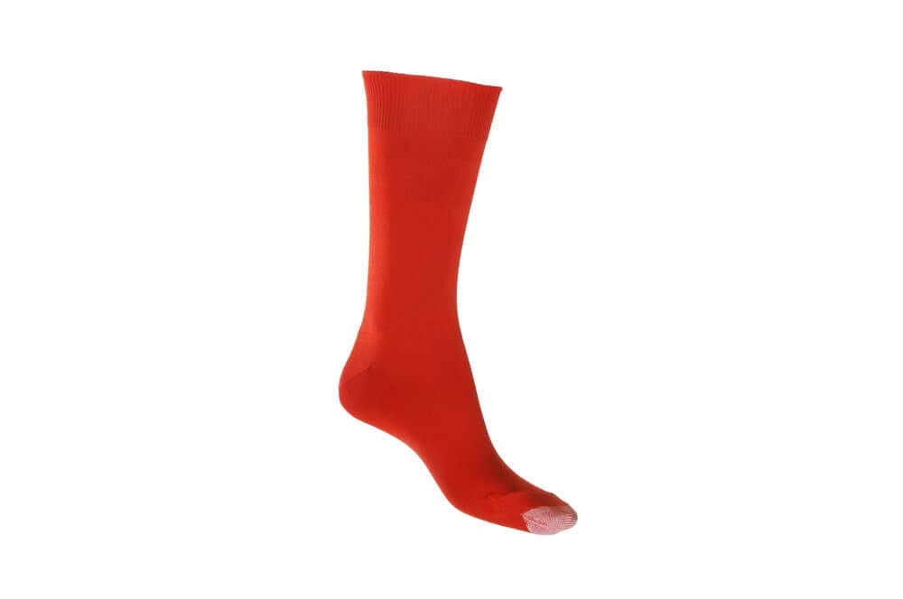 Silk Touch Cotton Crew Socks with Tough Toe | Red