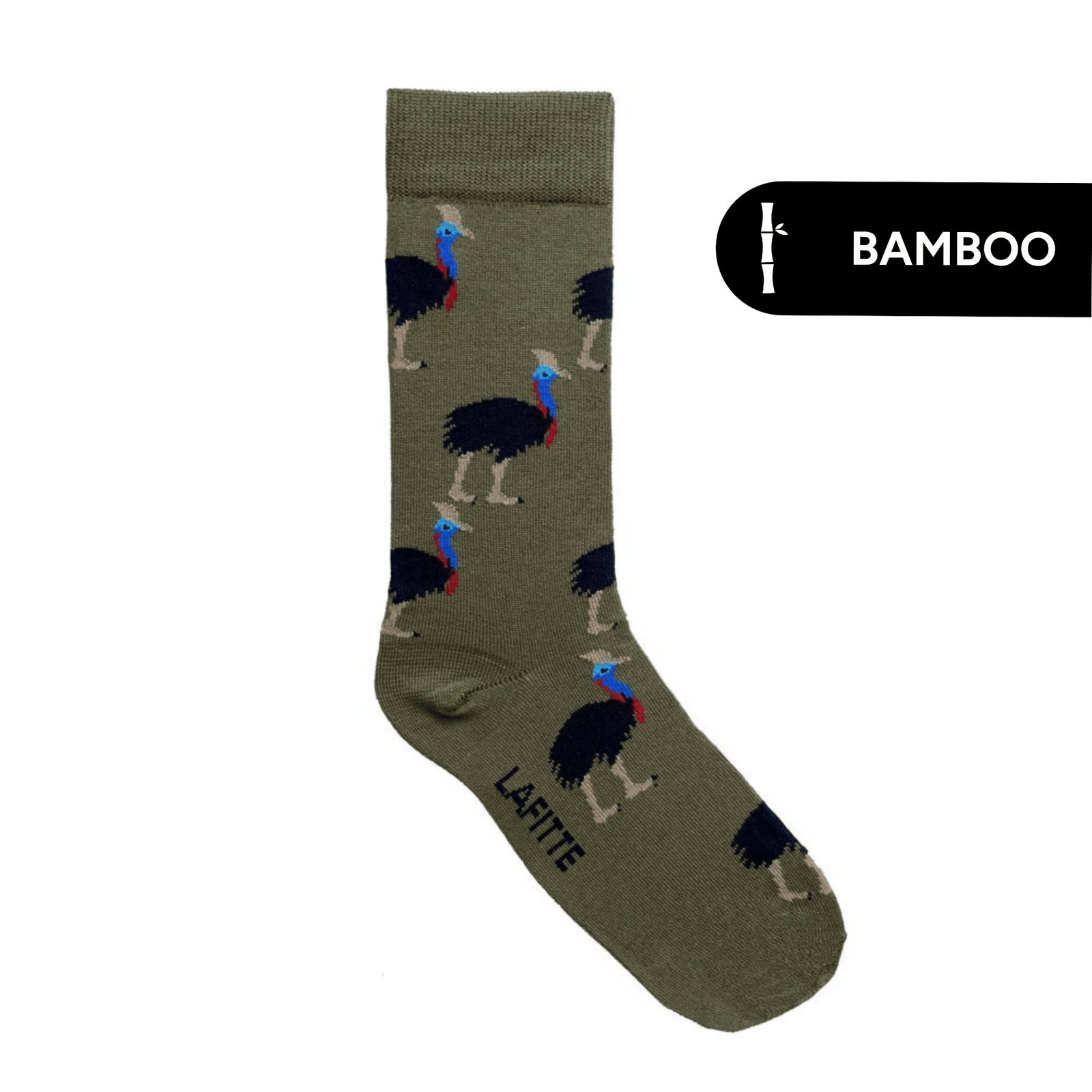 Southern Cassowary Crew Socks | Bamboo | Endangered Australian Animals Range | AUSTRALIAN MADE