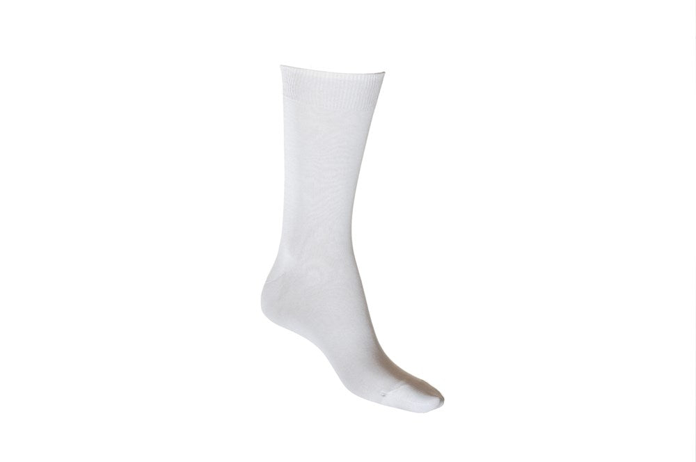 Silk Touch Cotton Sock with Tough Toe™ | White