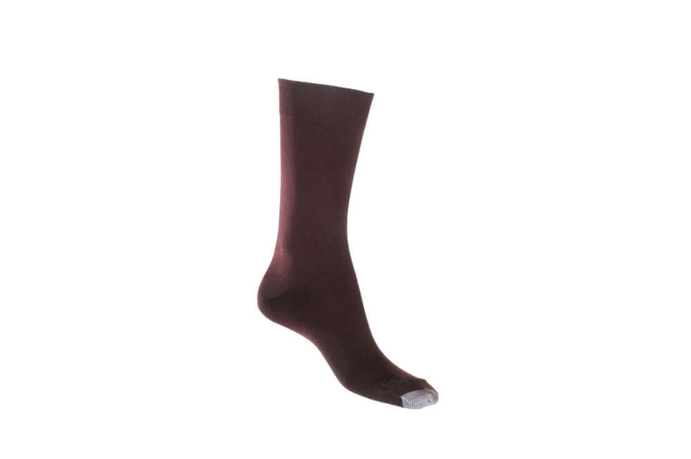Silk Touch Cotton Crew Socks with Tough Toe | Burgundy