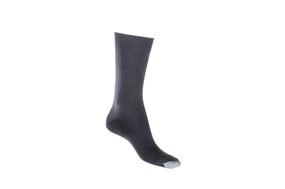Silk Touch Cotton Crew Socks with Tough Toe | Charcoal