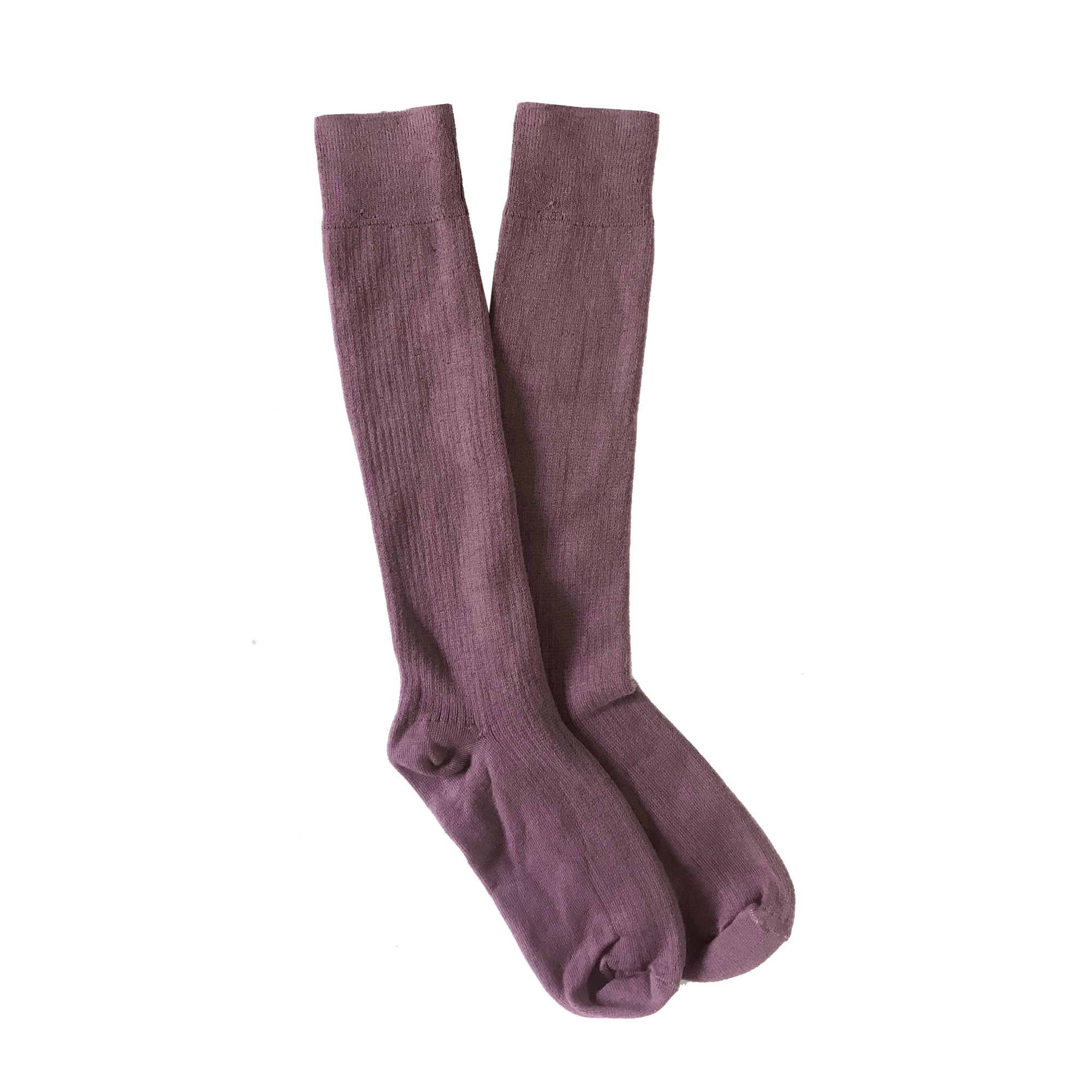 ribbed knee-high cotton socks for men and women aus in grape colour