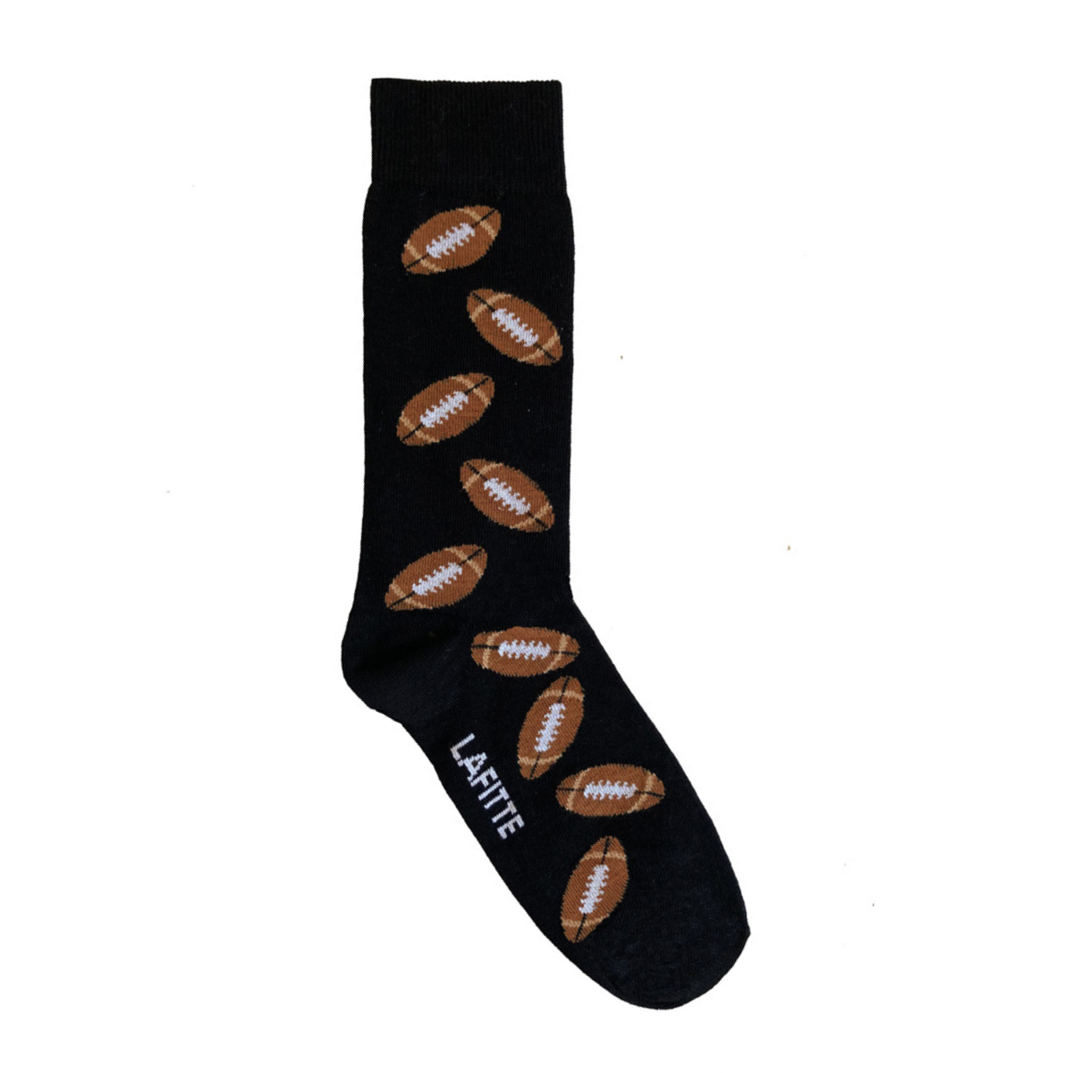 mens crew socks black with brown vintage footballs aus