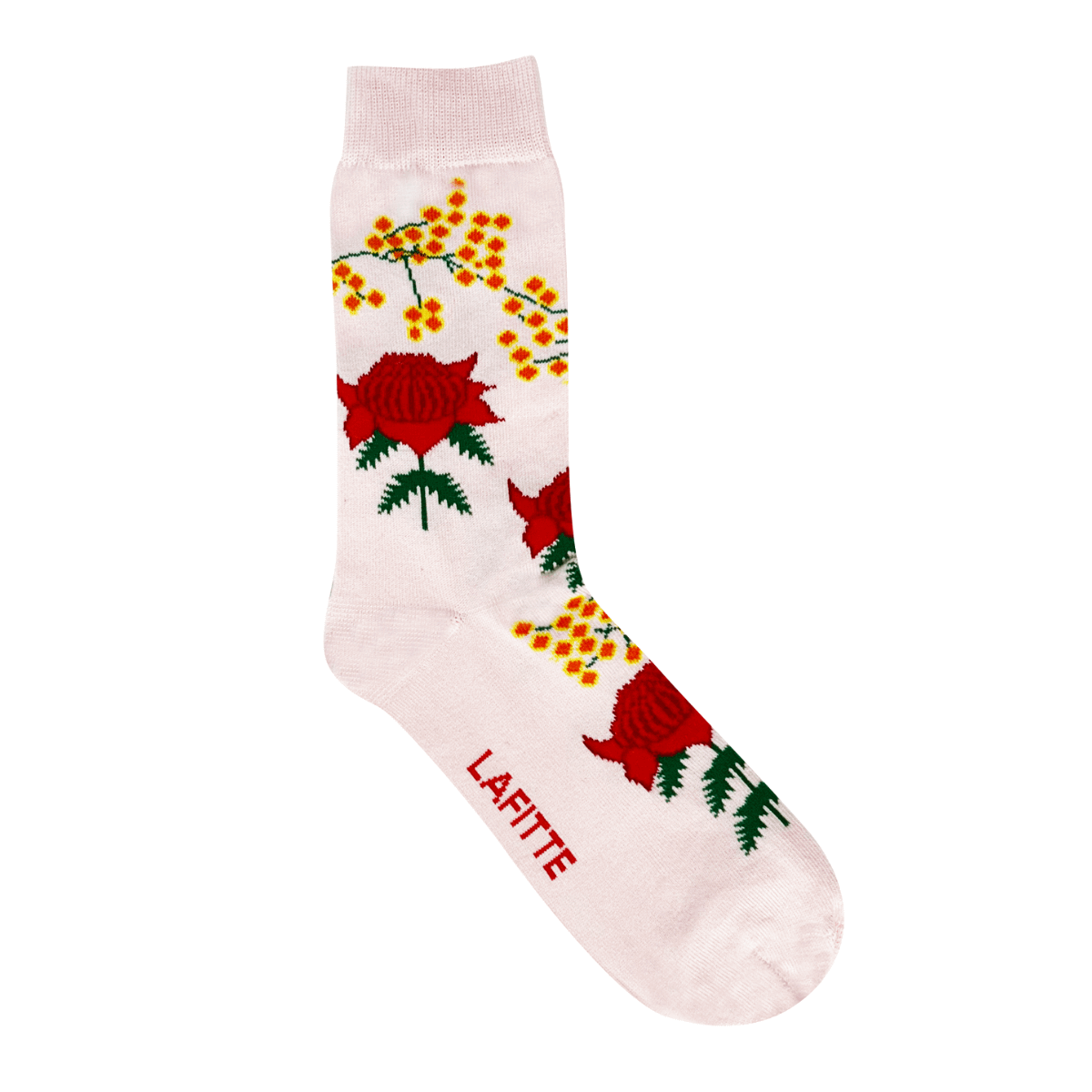  waratah and wattle pink cotton novelty socks 