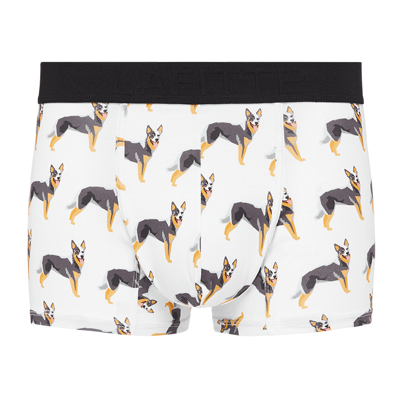 mens cotton trunk underwear white with blue heelers aus
