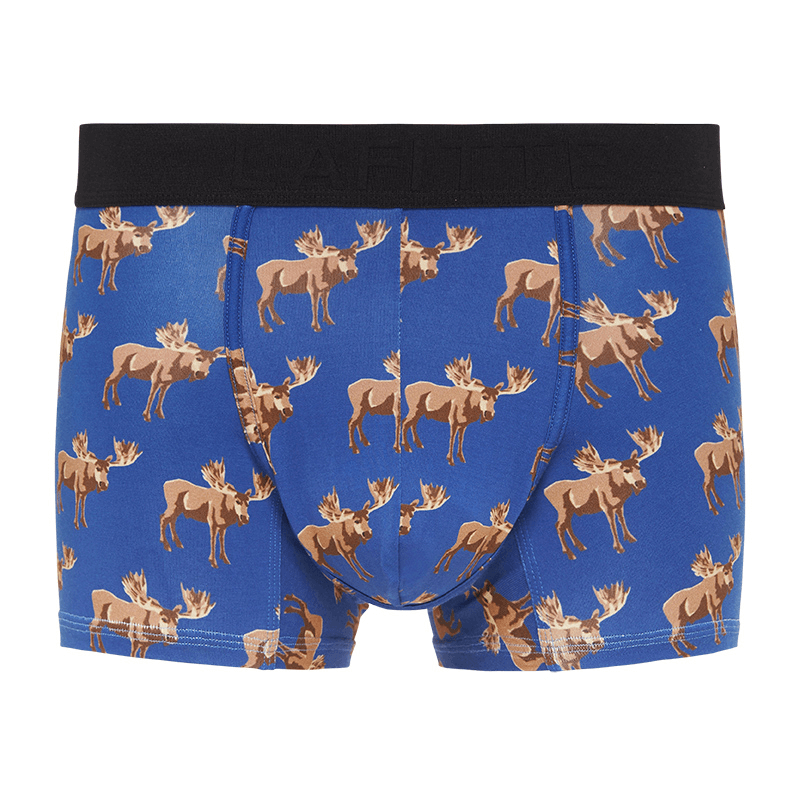 mens cotton underwear trunks blue with moose aus