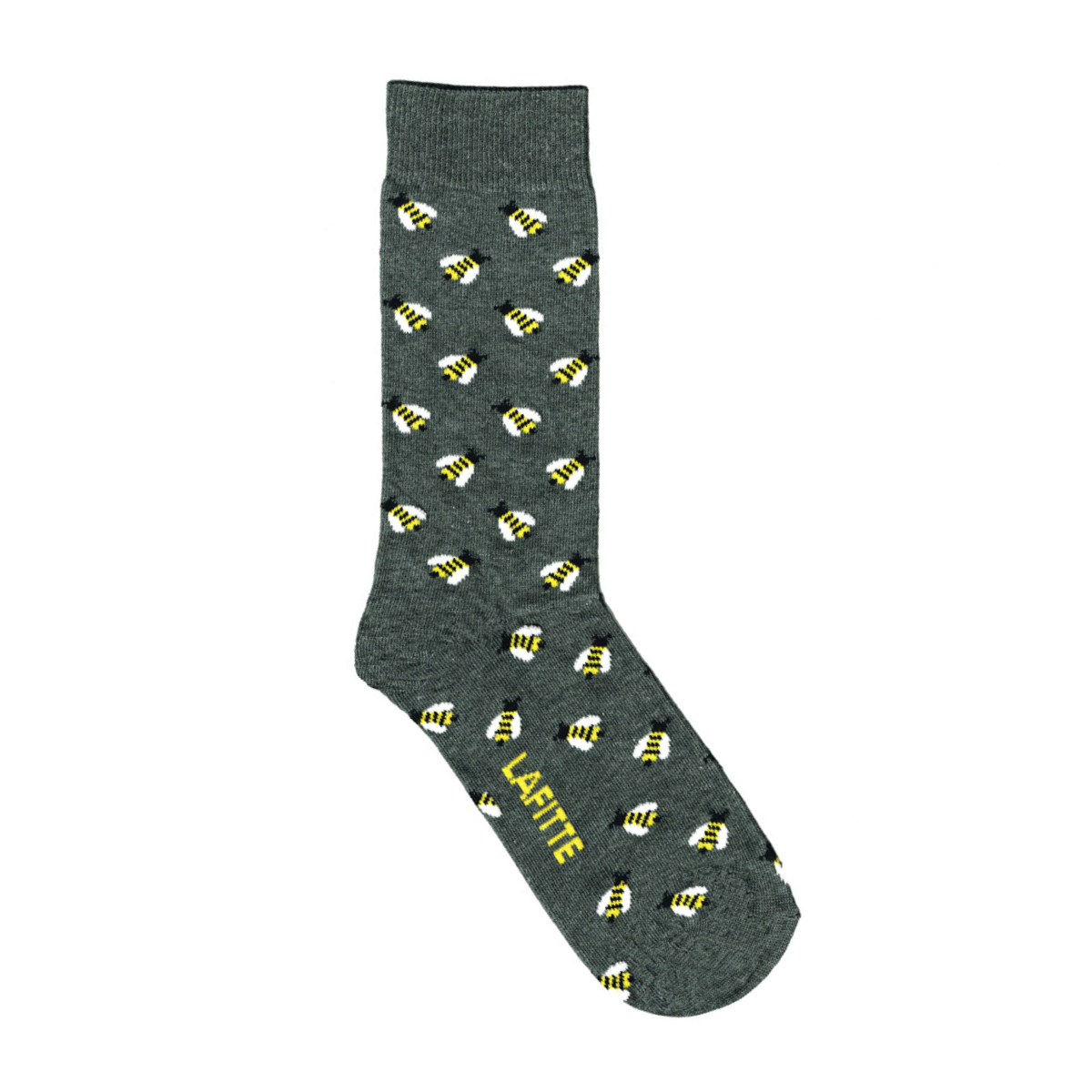 mens grey cotton crew socks with bees aus