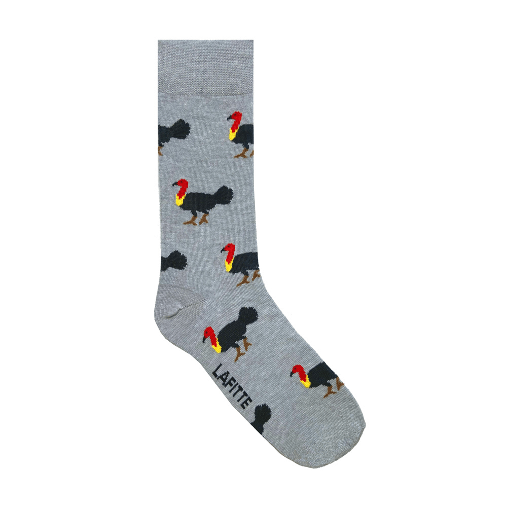 mens womens cotton crew socks grey with brush turkeys aus