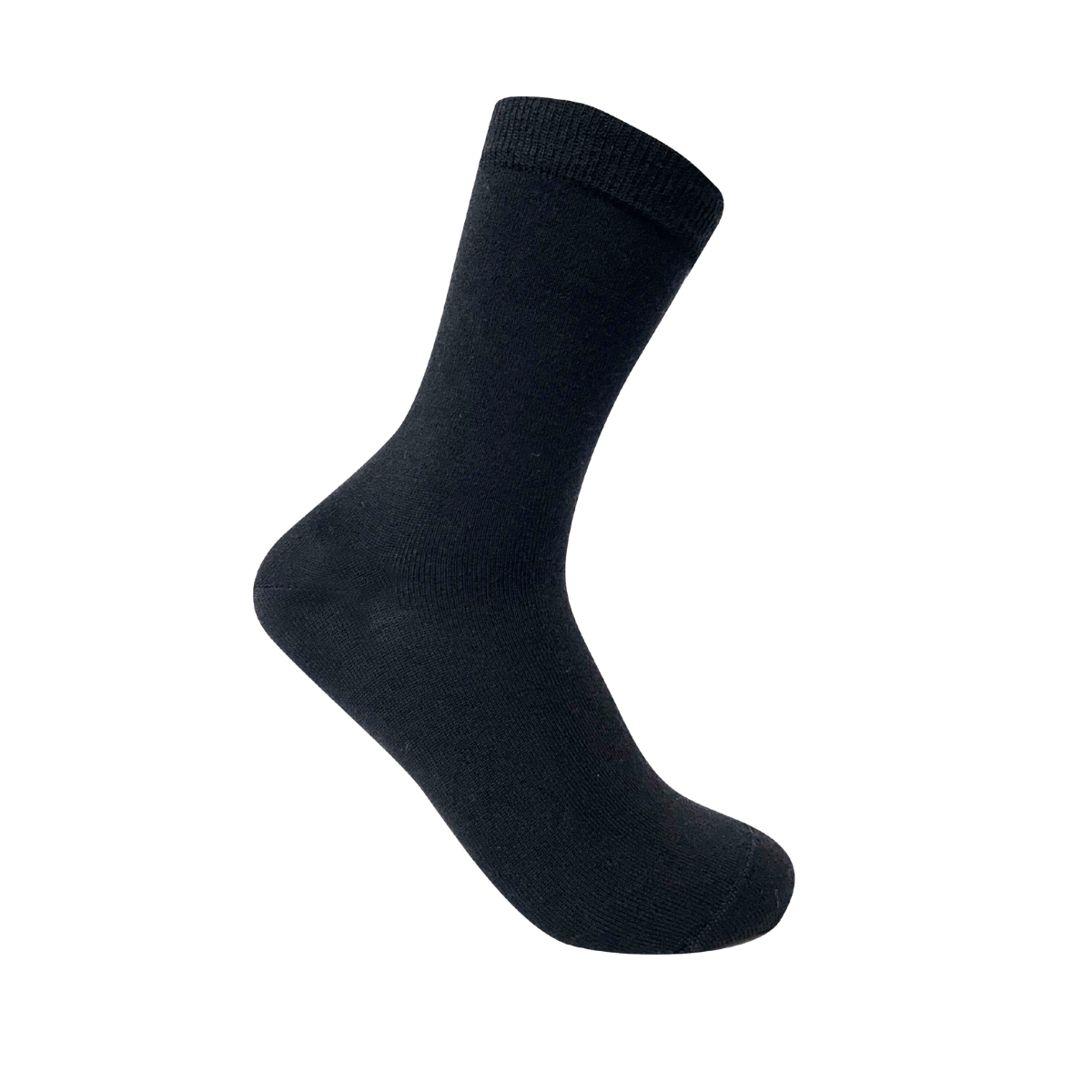 Black merino wool men's crew sock on a white background aus