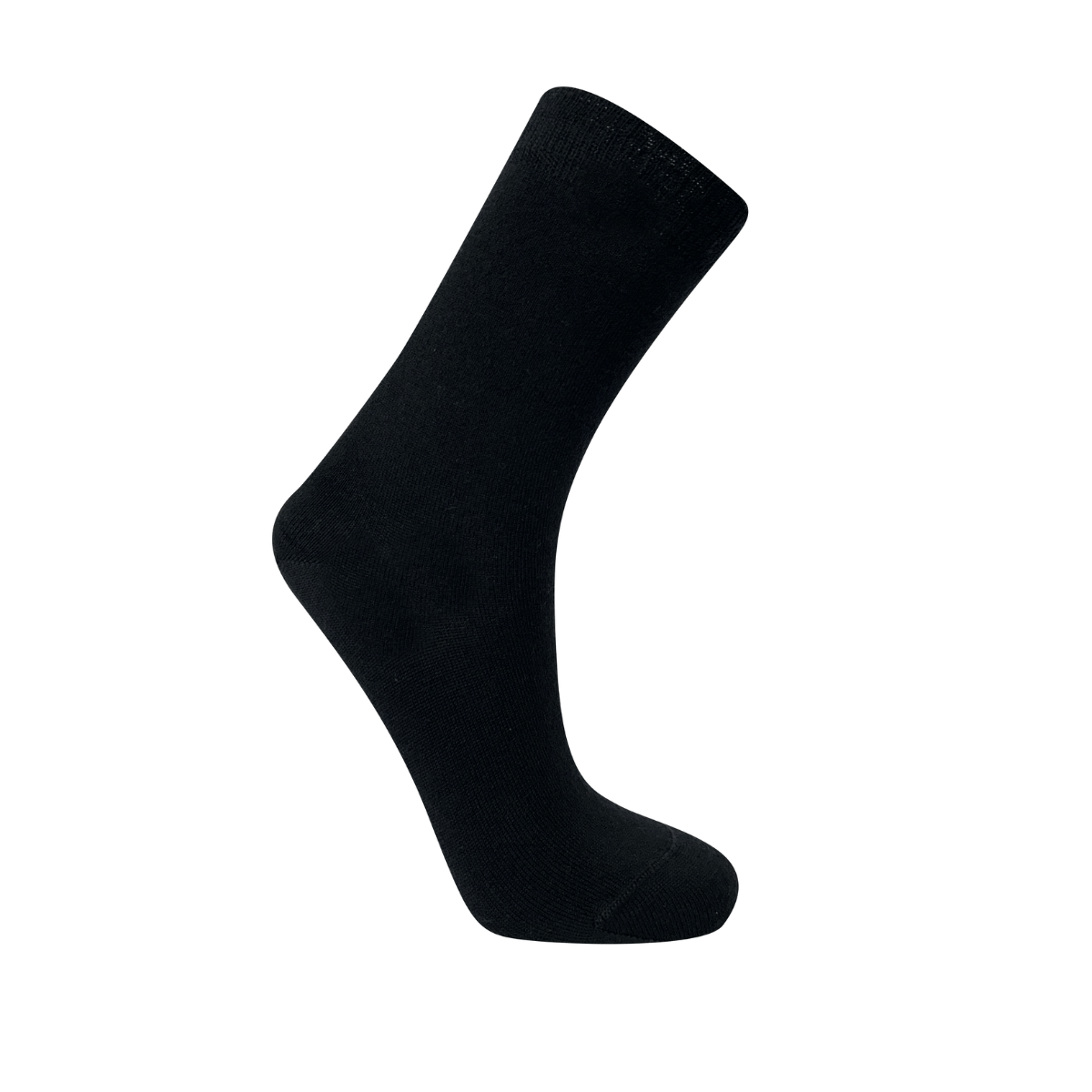 Black merino wool men's crew sock on a white background aus