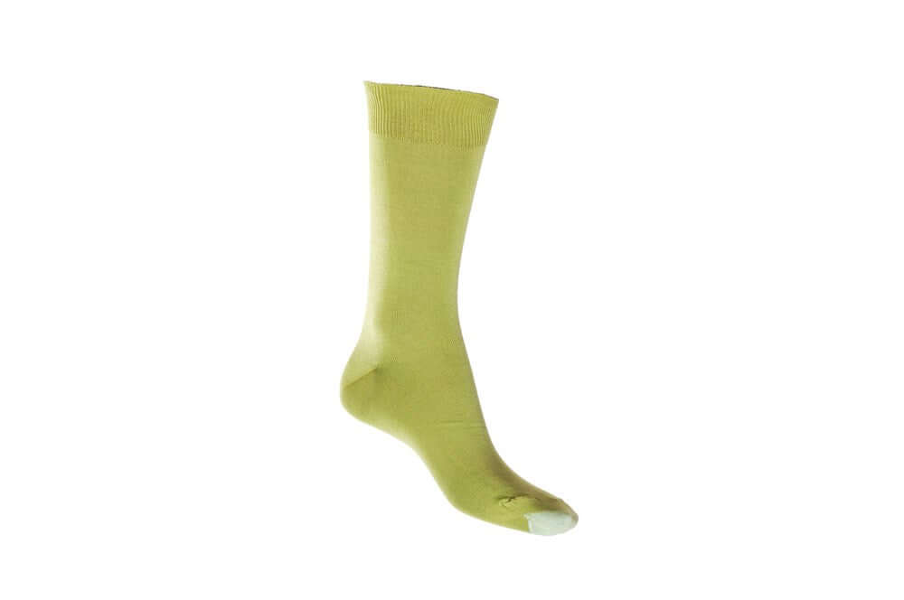 Silk Touch Cotton Crew Socks with Tough Toe | Pistachio