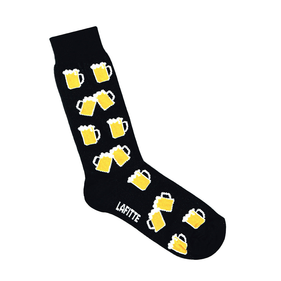 Black Socks with Beer Pattern | LAFITTE Australia | Shop Online