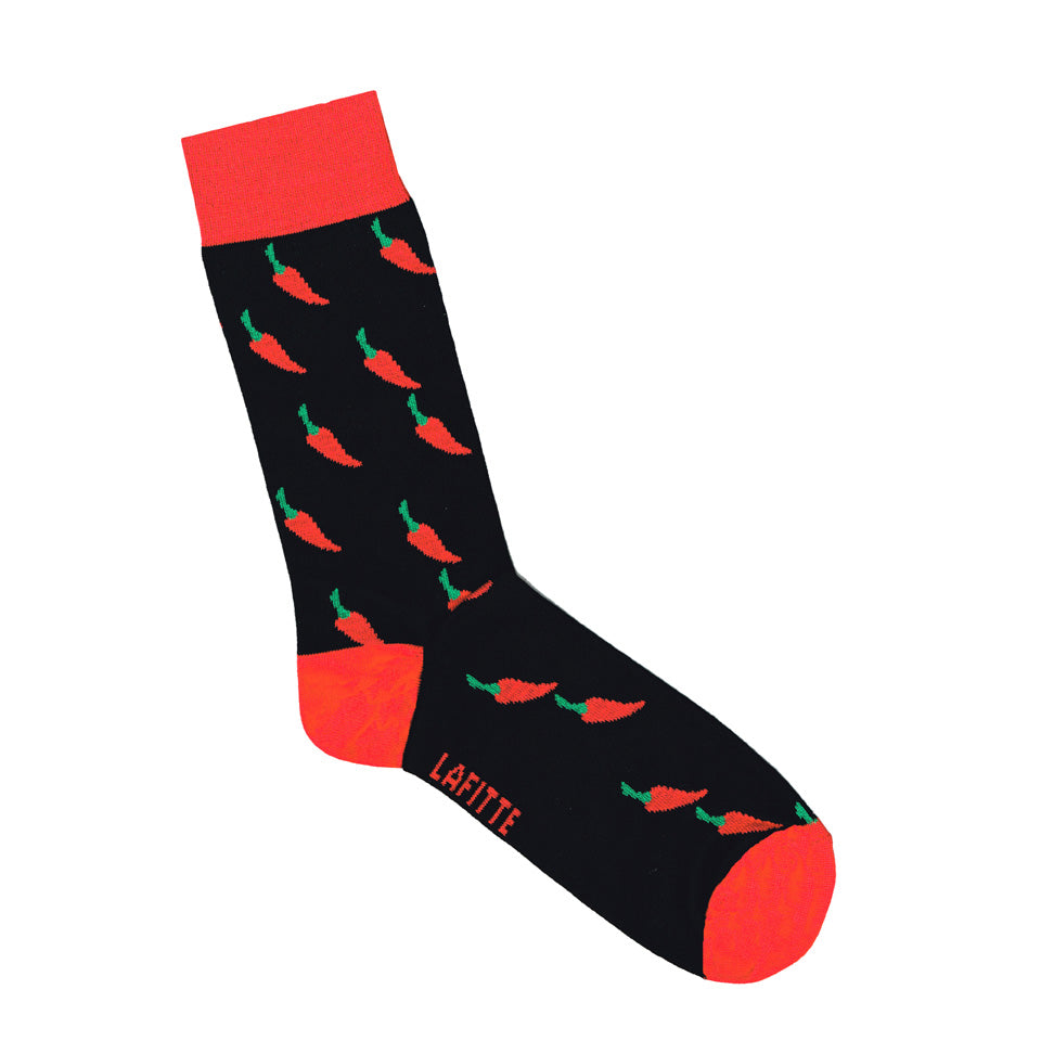 Socks with Chillis - Red & Black | Shop Online LAFITTE Australia