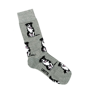 Grey Border Collie Print Socks | Shop Online LAFITTE Australia