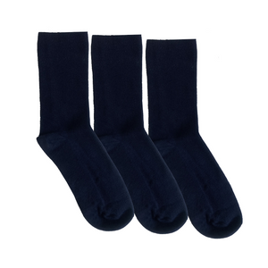 Navy Fine Ribbed Kids Sock - 3 Pack Special