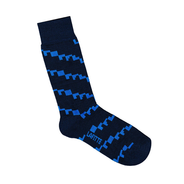 Patterned Bamboo Socks - Geo Block Print | LAFITTE Australia Shop Online