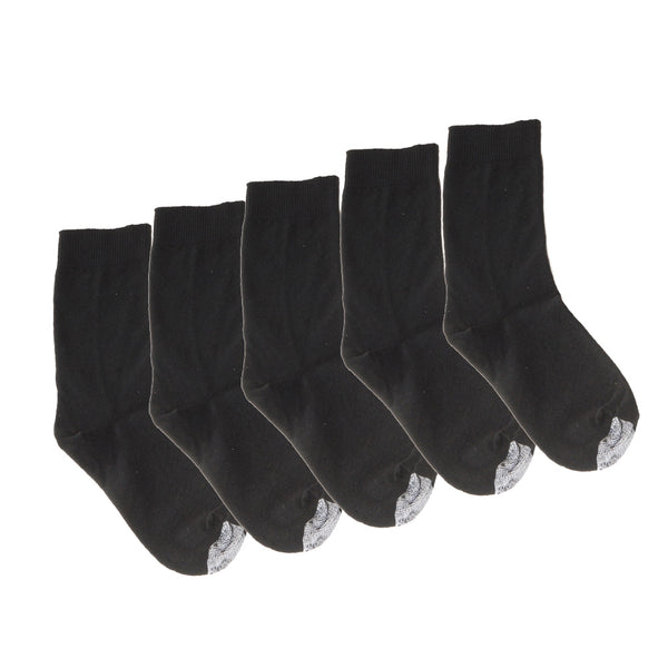 Kids Tough Toe™ Mercerised Cotton Black Sock - 5 Pack Special
