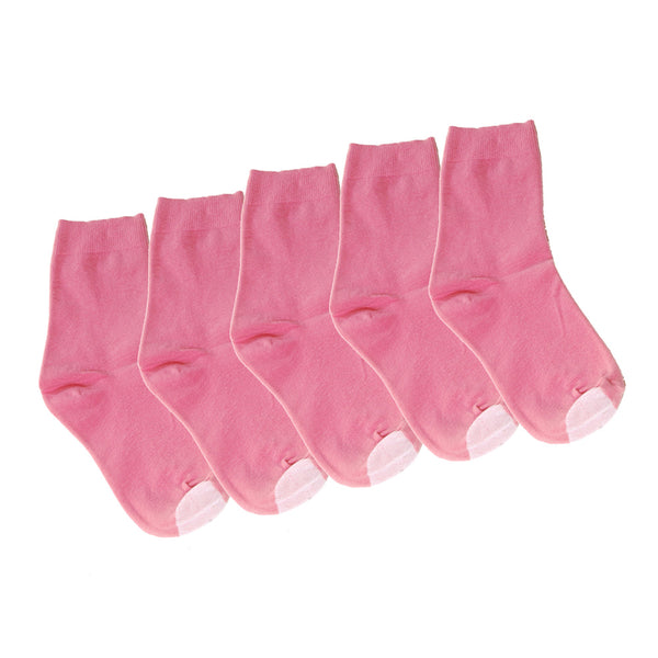 Kids Tough Toe™ Mercerised Cotton Pink Sock - 5 Pack Special