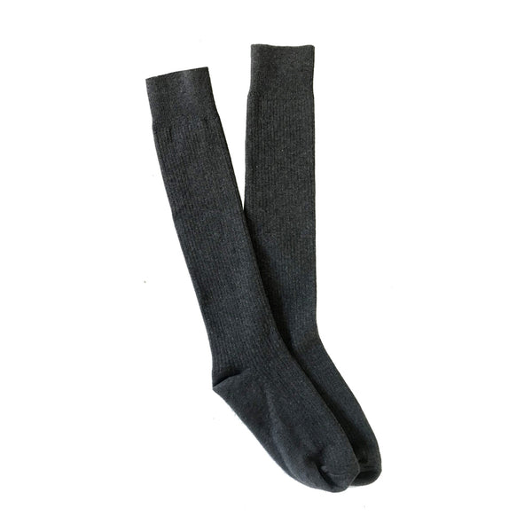 Marle Grey Knee High Ribbed Socks | Shop LAFITTE Socks Online Australia